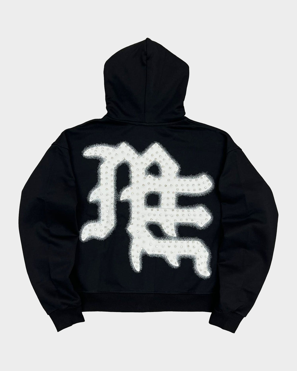 Black END Rhinestone Hoodie