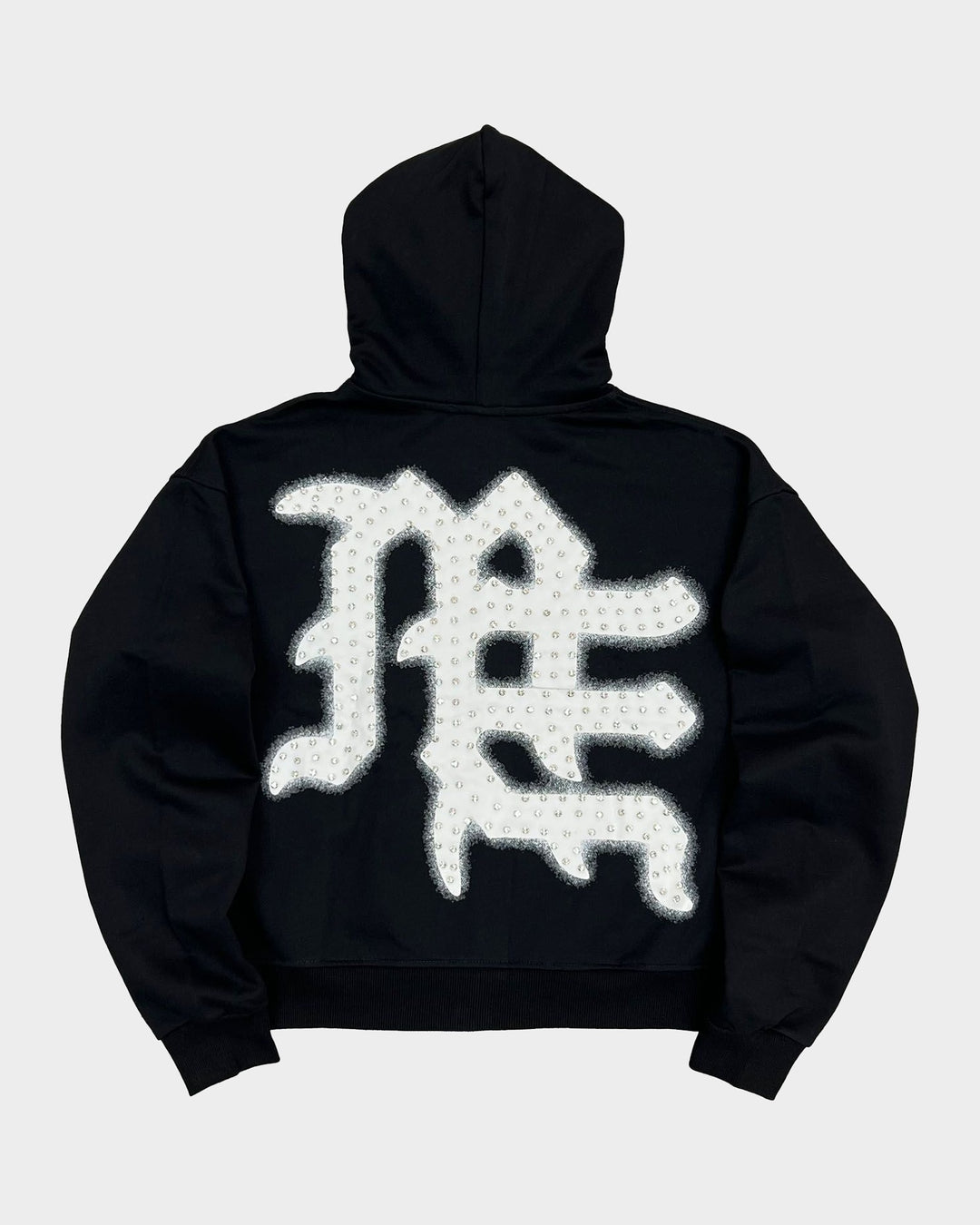 Black END Rhinestone Hoodie