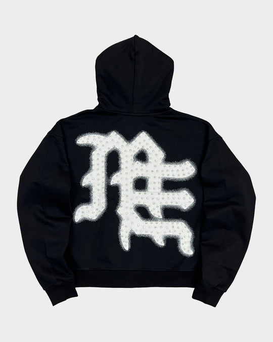 Black END Rhinestone Hoodie