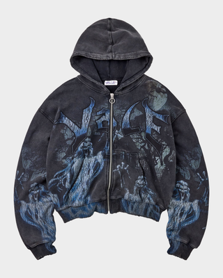 Casper Zip Up Hoodie (Black)