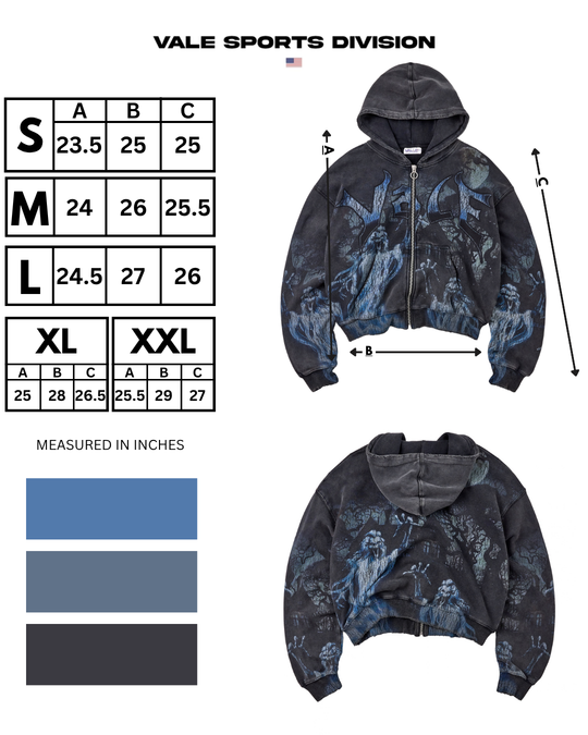 Casper Zip Up Hoodie (Black)