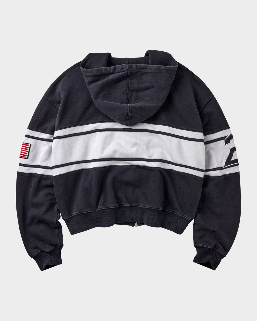 Vale Cursive Zip Up Hoodie (Black)
