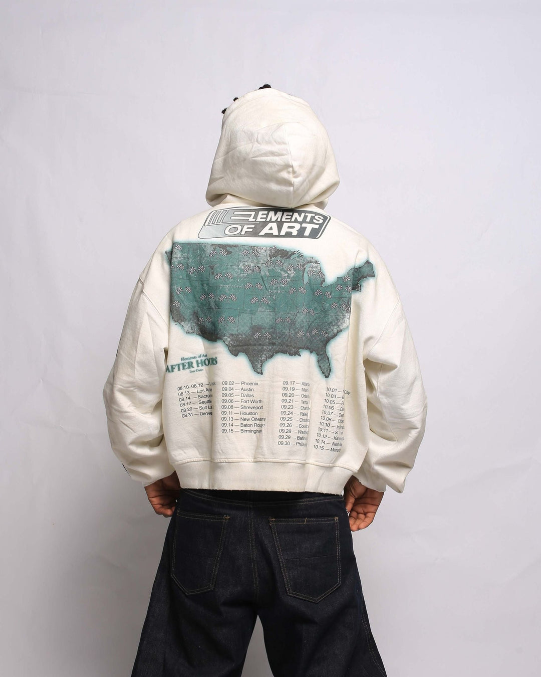 Blur Zip Hoodie (White)
