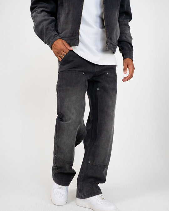 Vintage Double Knee Pants (Black)