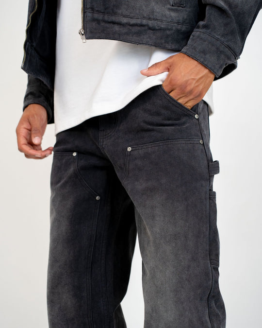 Vintage Double Knee Pants (Black)