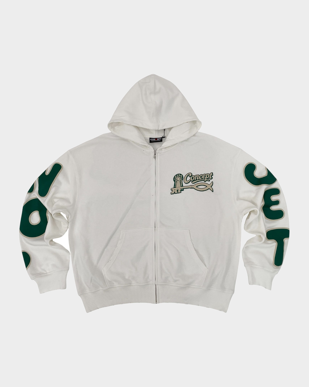 Faith Zip Up (White/Green)