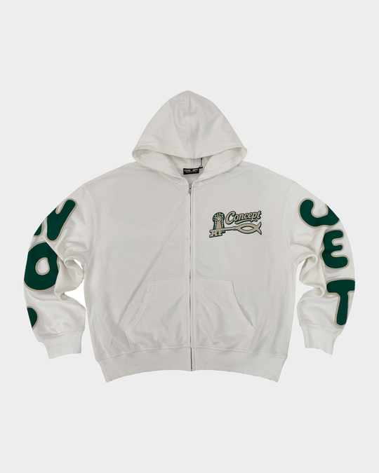 Faith Zip Up (White/Green)