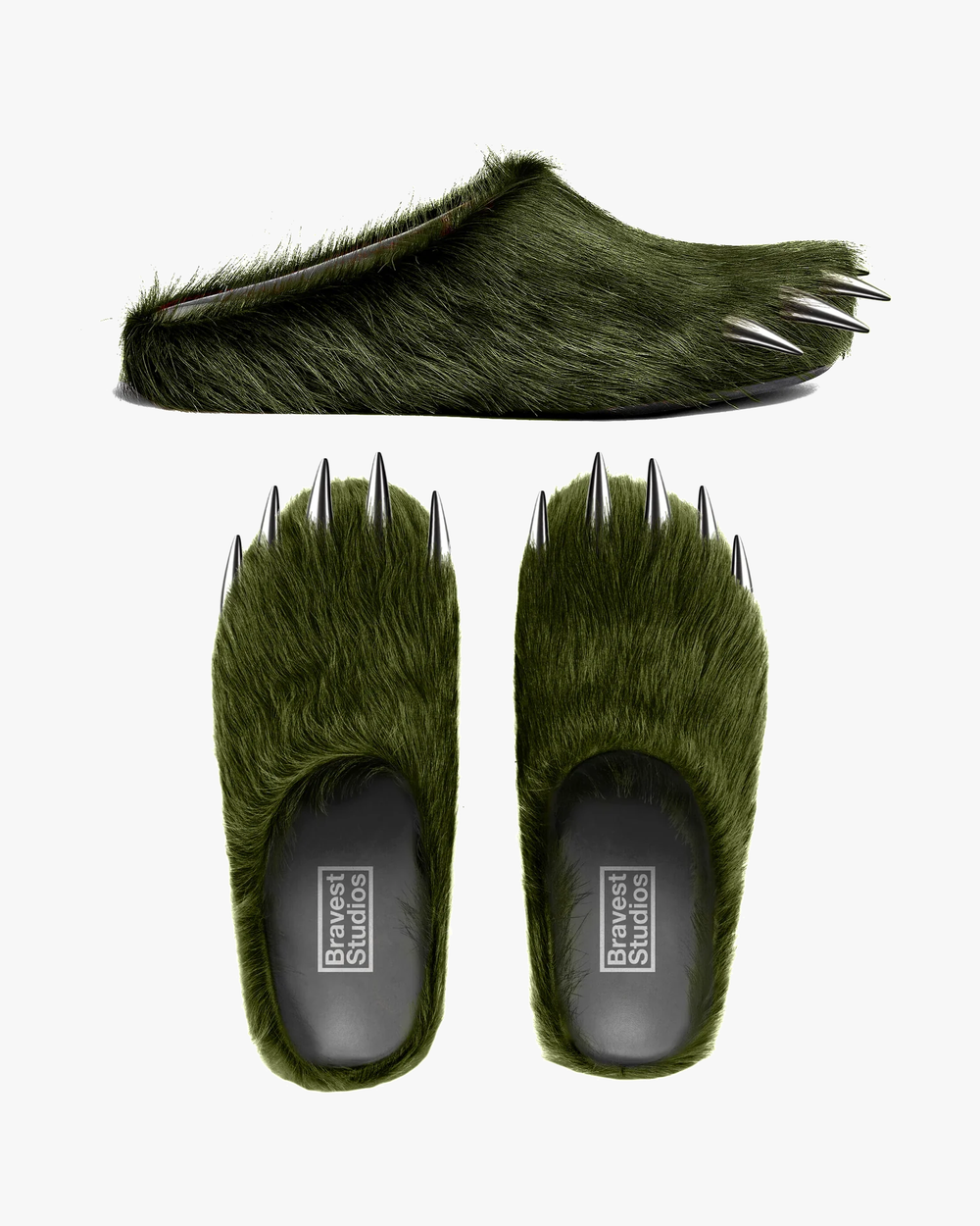 Bear Claw Green Mules