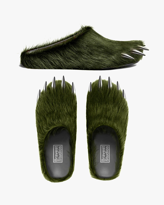 Bear Claw Green Mules