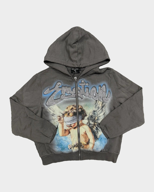 Grey Rhinestone Hoodie