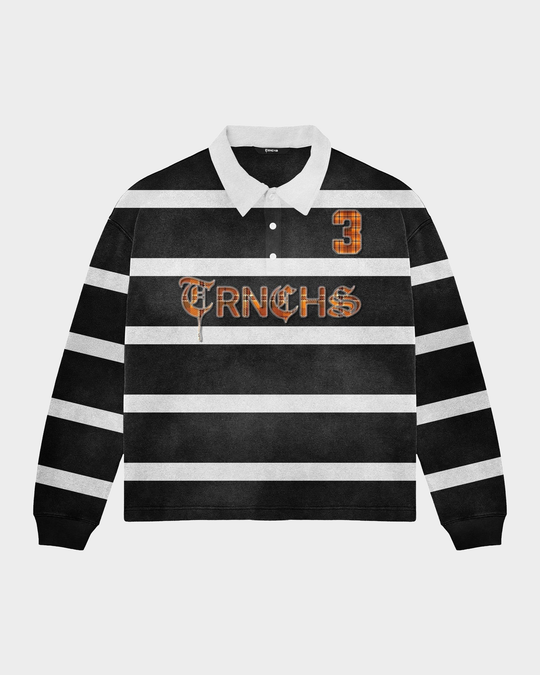 "Grow Dark" Halloween Longsleeve Polo (Black/White)