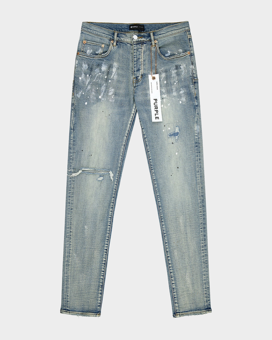 Light Indigo Paint Blowout Jeans