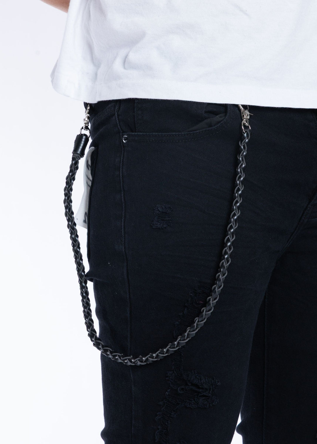 Skinny Distressed Jeans (Black)