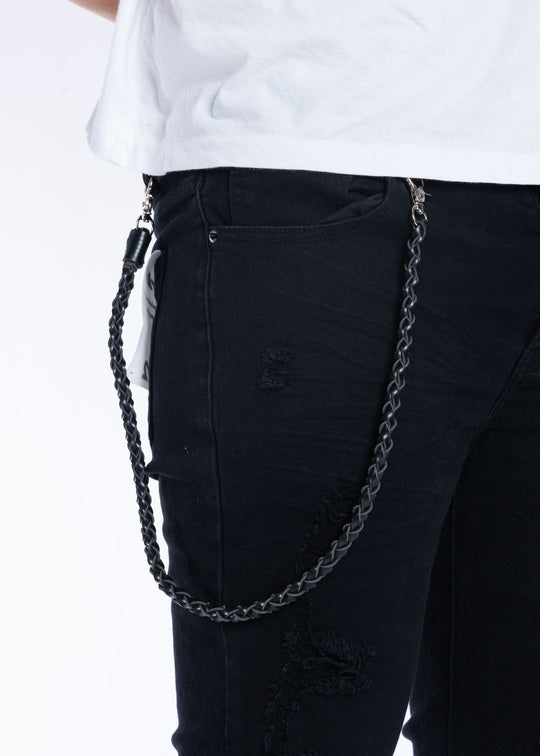 Skinny Distressed Jeans (Black)