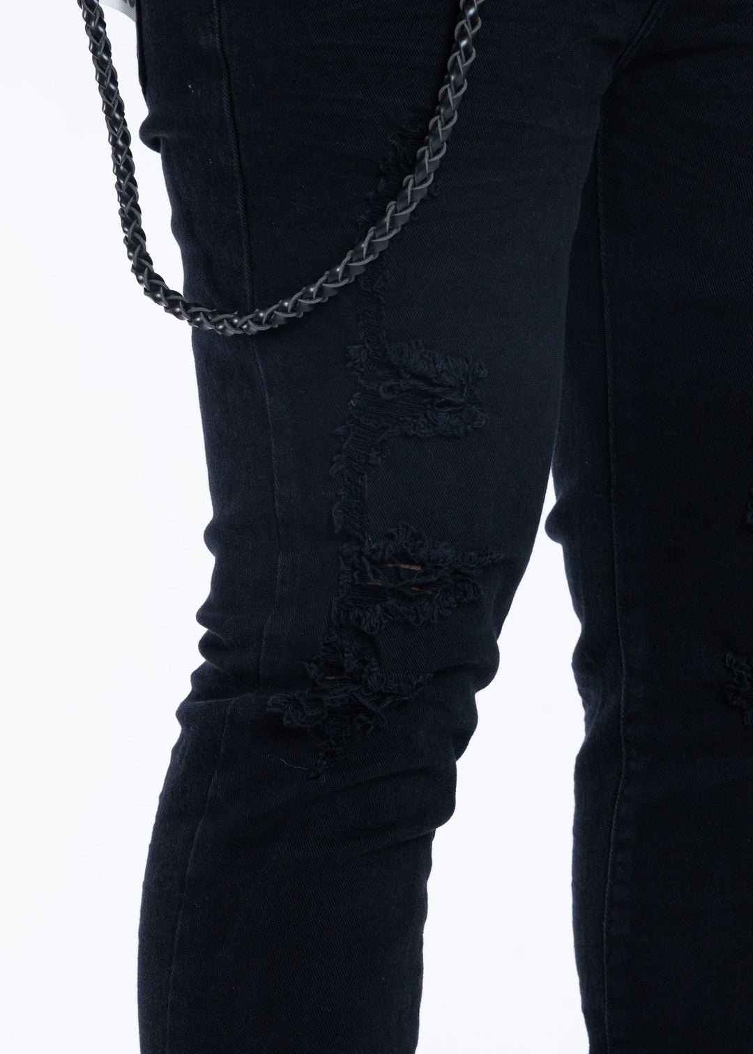 Skinny Distressed Jeans (Black)