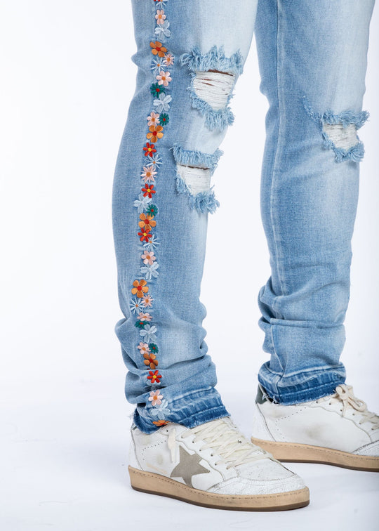 Flower Denim (Light Wash)