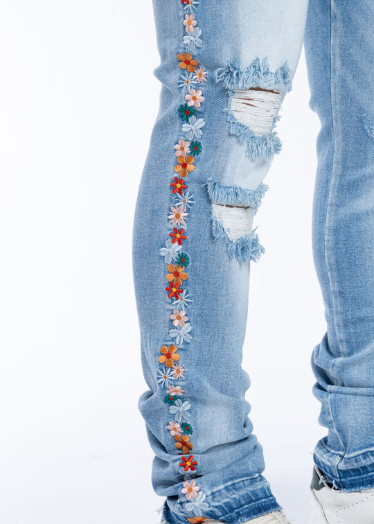 Flower Denim (Light Wash)