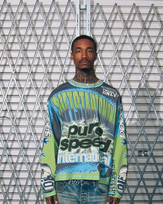 MX Racing Jersey (Black/Blue/Green)