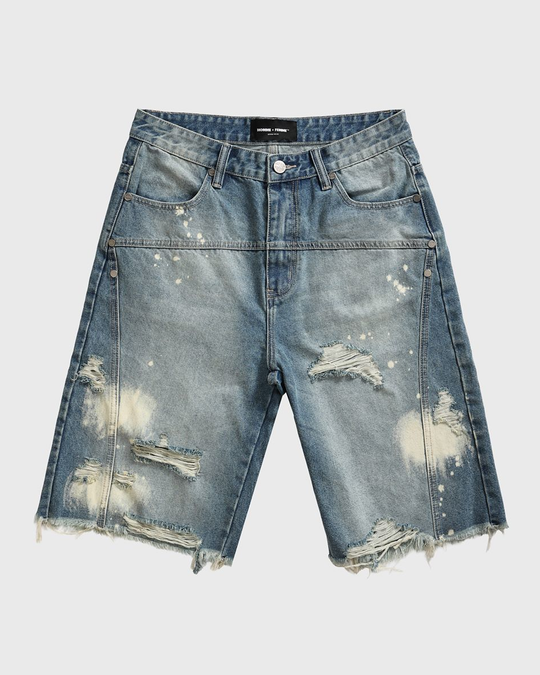 Nomad Studded Denim Shorts (Blue)