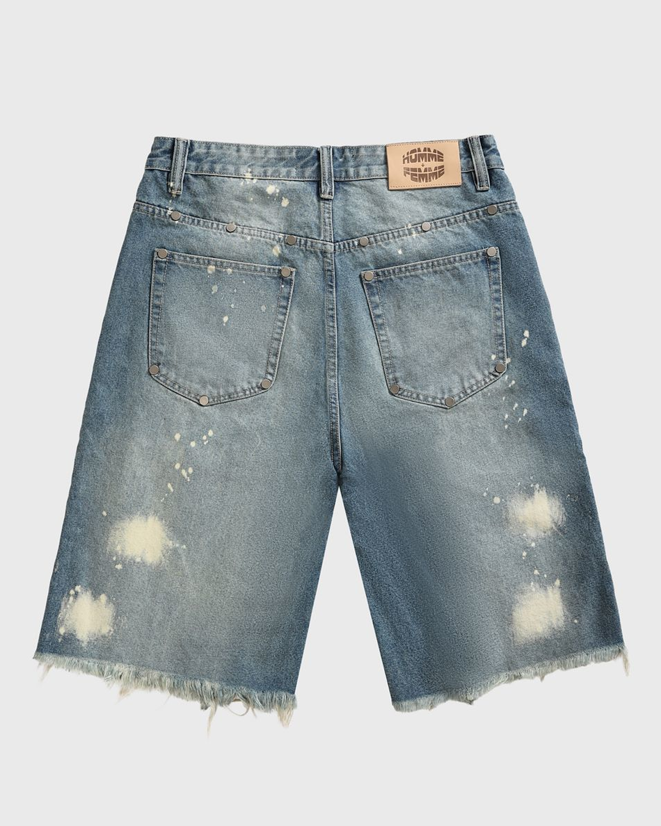 Nomad Studded Denim Shorts (Blue)