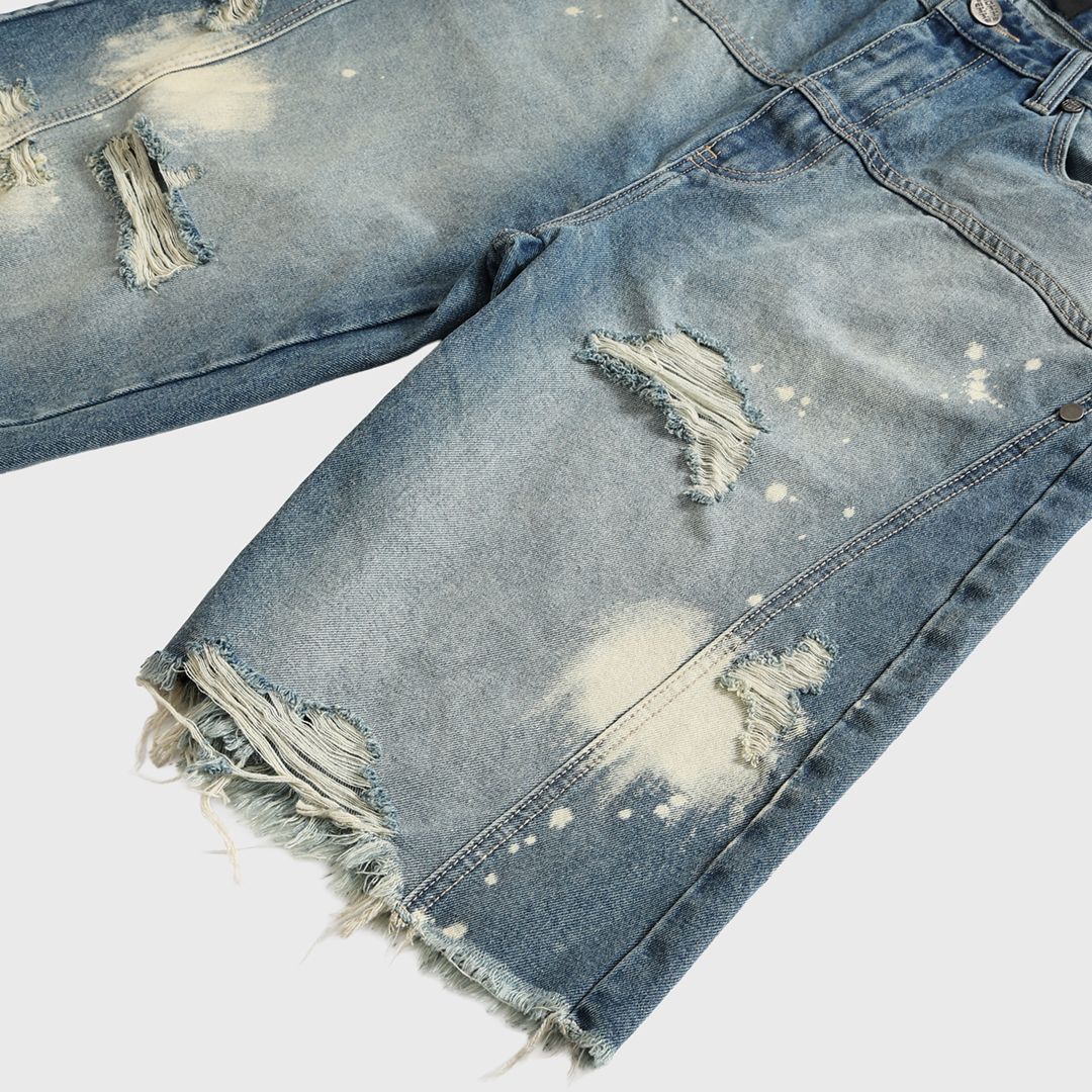 Nomad Studded Denim Shorts (Blue)