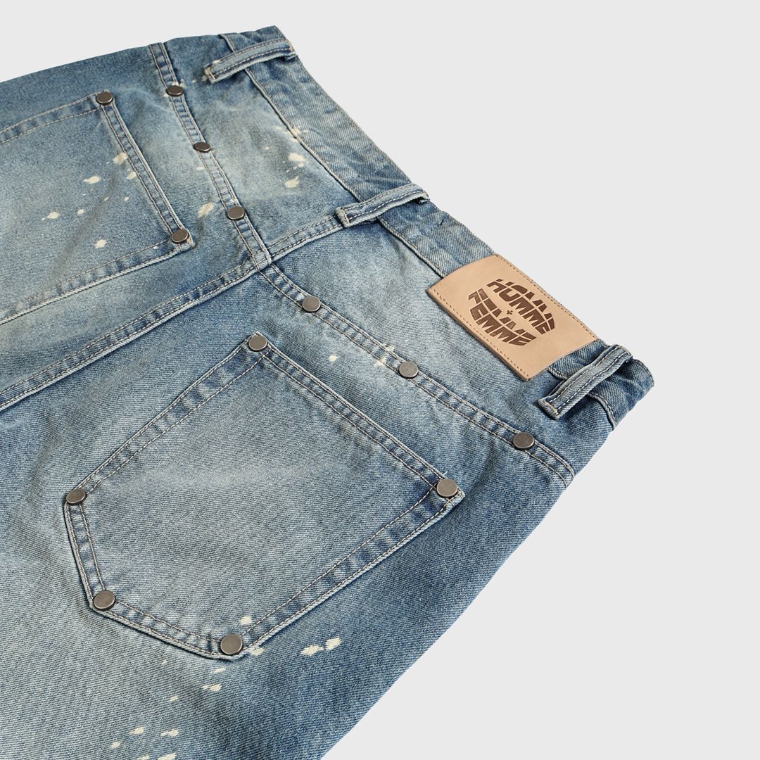 Nomad Studded Denim Shorts (Blue)