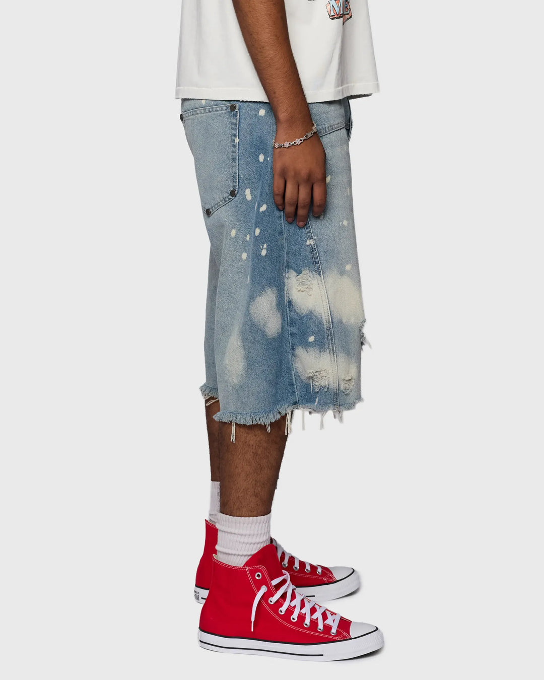 Nomad Studded Denim Shorts (Blue)