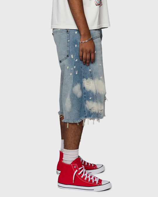 Nomad Studded Denim Shorts (Blue)