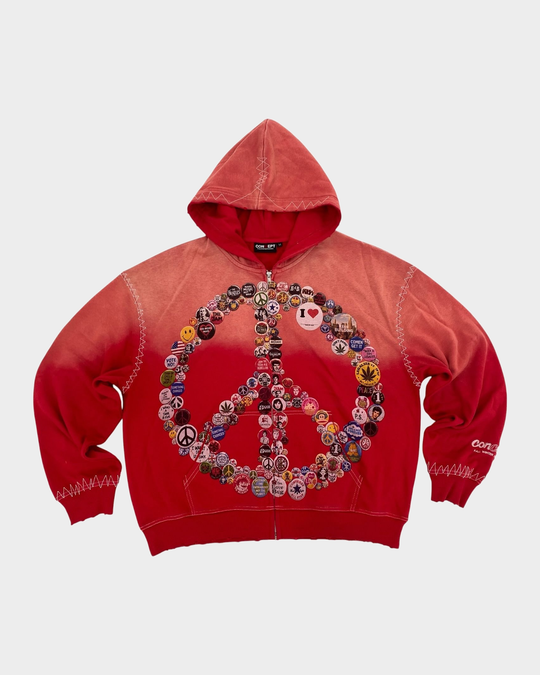 Peace Zip Up (Red Wash)