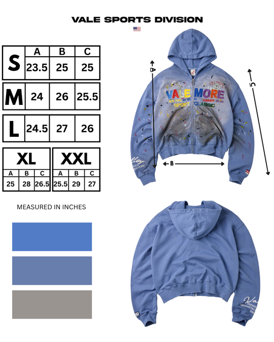 Sunday Zip Up Hoodie (Blue)