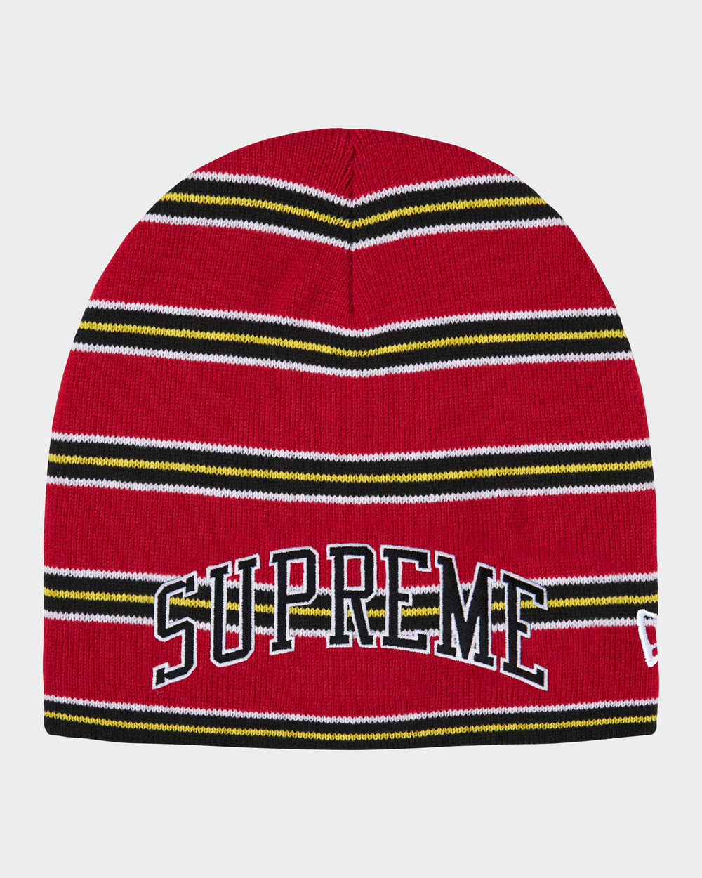 Supreme New Era Stripe Beanie (Red)