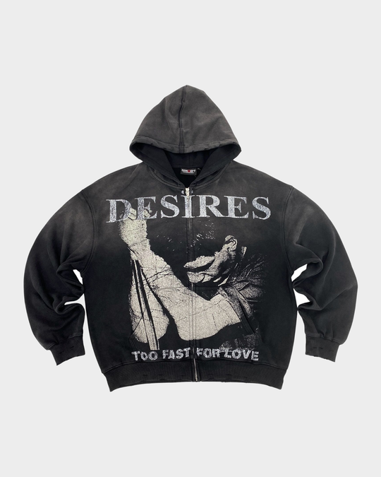 Too Fast Zip Up (Black Wash)