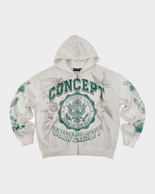 University Zip Up (White)