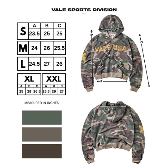 Vale Forever Camo Zip Up Hoodie