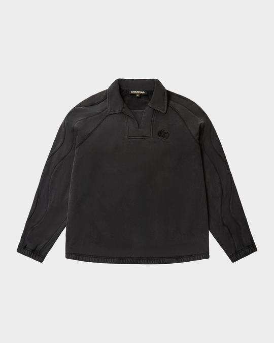 Wavy Seam Training Top (Washed Black)