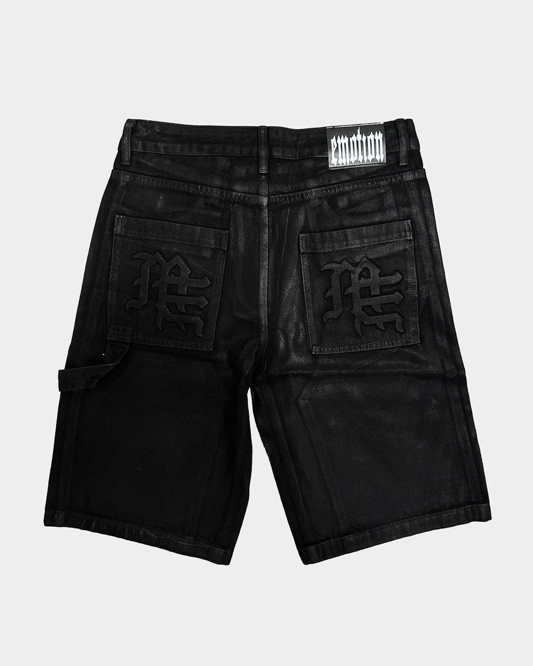 'Worker' Wax Black Shorts